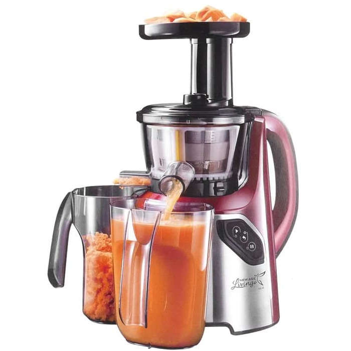 Juicer shown with juice and pulp jars